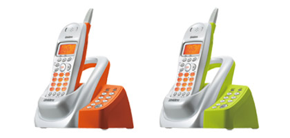UCT-002／2.4GHzデジタルコードレス電話 パールホワイト・オレンジ 